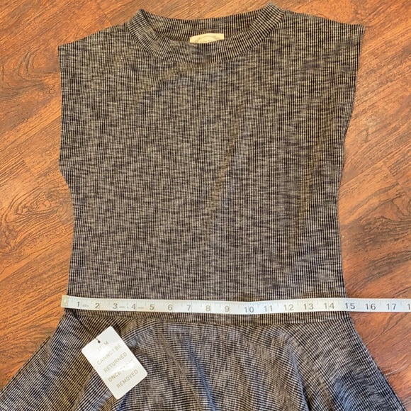 Joyfolie Mia joy dress gray waffle knit sleeveless handkerchief style LG - Picture 6 of 14